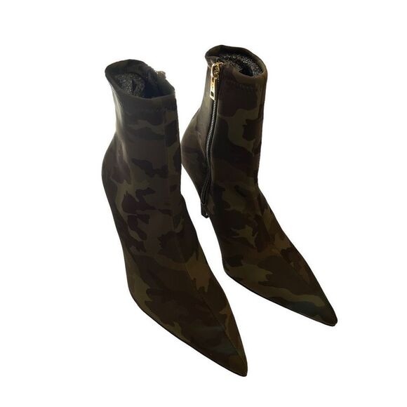 Good American Camo High Kickstand Stretch Ankle Boots Stiletto Booties - Picture 5 of 9